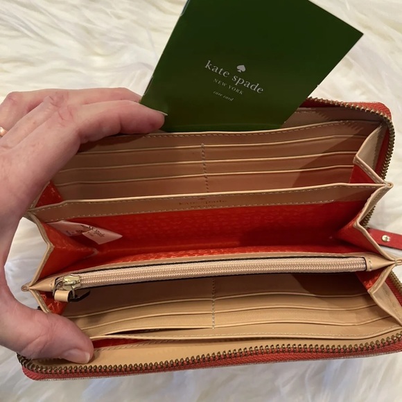 Kate Spade Red and White zip wallet